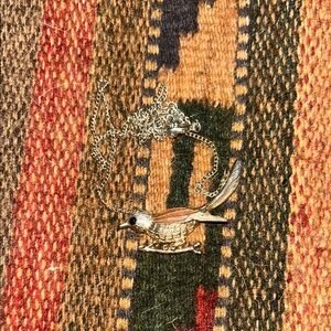 Vintage Bird on a Branch Pendant Necklace